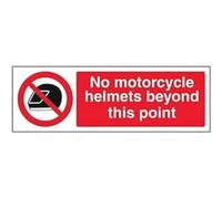 vsafety 53001 ax-s "sans Casque Moto Beyond This Point Prohibition General signe, autocollant, paysage, 300 mm x 100 mm, noir/rouge