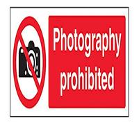 vsafety 53002 ax-s "Photographie interdite Prohibition General signe, autocollant, paysage, 300 mm x 100 mm, noir/rouge