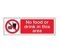 VSafety 53004AX-S'No Food or Drink In This Area' Sign, Paysage, 300 mm x 100 mm (lot de 3)