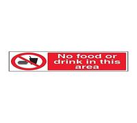 VSafety 53004BJ-S Lot de 3 panneaux de signalisation « No Food or Drink In This Area », paysage, 450 mm x 150 mm