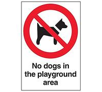 Vsafety 54002 Au-s "PAS DE Chiens dans la zone de terrain de jeu" Sign, portrait, 200 mm x 300 mm (lot de 3)