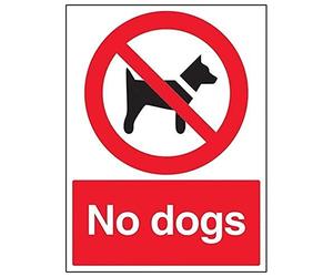 vsafety 54009bc-r Panneau "No Chiens « L'Interdiction, en plastique rigide, Portrait, 300 mm x 400 mm, noir/rouge