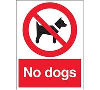vsafety 54009bc-s Panneau "No Chiens « L'Interdiction, autocollant, Portrait, 300 mm x 400 mm, noir/rouge