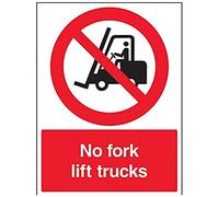 vsafety 56001bc-r "sans Fourchette Lift camions Prohibition Panneau véhicule, en plastique rigide, Portrait, 300 mm x 400 mm, noir/rouge