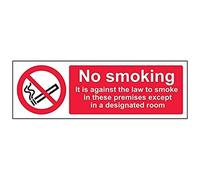 vsafety 57004 ax-s Panneau "No Smoking/contre la loi « L'Interdiction, autocollant, paysage, 300 mm x 100 mm, noir/rouge