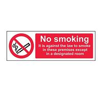 VSafety 57004AX-S'Lot de 3 panneaux « No Smoking/Against The Law' » pour paysage, 300 mm x 100 mm
