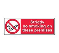 vsafety 57011bj-s "Strictly No Smoking Sur ces lieux Prohibition signe, autocollant, paysage, 450 mm x 150 mm, noir/rouge