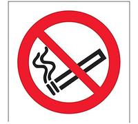 vsafety 57017 ae-r "No Smoking Logo Prohibition Panneau, en plastique rigide, Carré, 80 mm x 80 mm, noir/rouge
