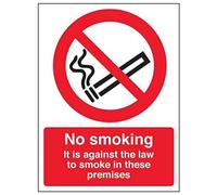 Vsafety 57020 An-w "Interdiction de fumer/contre la loi" Signe, portrait, 150 mm x 200 mm (lot de 3)