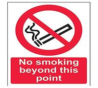 vsafety 57026 an-r "No Smoking Beyond This Point Prohibition Panneau, en plastique rigide, Portrait, 150 mm x 200 mm, noir/rouge