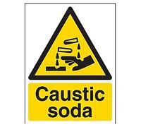 vsafety 6 a030an-r Panneau d'avertissement "soude caustique Substance et chimique, en plastique rigide, Portrait, 150 mm x 200 mm, noir/jaune