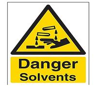 vsafety 6 a033an-s Substance d'avertissement "Danger solvants et produits chimiques signe, autocollant en vinyle, Portrait, 150 mm x 200 mm, noir/jaune