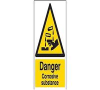 vsafety 6 a035an-s Panneau d'avertissement "Danger Substance corrosifs et chimique, autocollant en vinyle, Portrait, 150 mm x 200 mm, noir/jaune