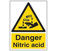 Vsafety 6 A040an-r "Danger Acide Nitrique" Sign, portrait, 150 mm x 200 mm (lot de 3)