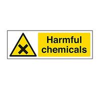 vsafety 6 a058ax-s Panneau d'avertissement "produits chimiques nocifs Substance et chimique, vinyle autocollant, paysage, 300 mm x 100 mm, noir/jaune