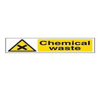 vsafety 6 a061ax-s Substance et panneau d'avertissement "déchets chimiques, vinyle autocollant, paysage, 300 mm x 100 mm, noir/jaune
