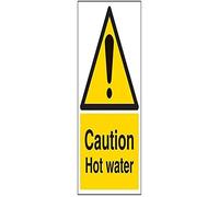 vsafety 62006 au-r Panneau d'avertissement "Attention Eau Chaude Température, en plastique rigide, Portrait, 200 mm x 300 mm, noir/jaune