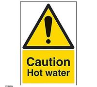 vsafety 62006 au-s Panneau d'avertissement "Attention Eau Chaude Température, autocollant, Portrait, 200 mm x 300 mm, noir/jaune