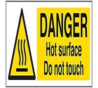 vsafety 62011 ax-r "Danger Surface chaude ne pas touch Panneau Avertissement de la température, en plastique rigide, paysage, 300 mm x 100 mm, noir/jaune