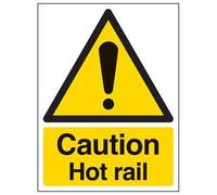 vsafety 62019 an-r Panneau d'avertissement "Caution Hot Rail Température, en plastique rigide, Portrait, 150 mm x 200 mm, noir/jaune