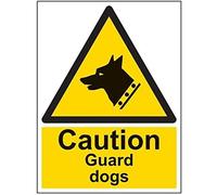 vsafety 63005bc-r "Danger Garde Chiens Panneau « Attention Assemblée, en plastique rigide, Portrait, 300 mm x 400 mm, noir/jaune