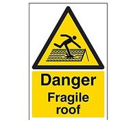 vsafety 63018 au-s "toit Danger Fragile Avertissement General signe, autocollant, Portrait, 200 mm x 300 mm, noir/jaune