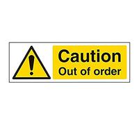 Vsafety 63019 Axe-r "Caution Out of Order" Sign, paysage, 300 mm x 100 mm (lot de 3)
