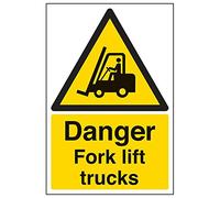 Vsafety 64001bc-r2 Danger Fourche Lift camions, panneau d'avertissement, 300 x 400 mm, 2 mm Plastique rigide