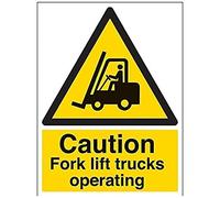 vsafety 64002bc-r Panneau d'avertissement "Trucks Attention Fork Lift de véhicule, en plastique rigide, Portrait, 300 mm x 400 mm, noir/jaune