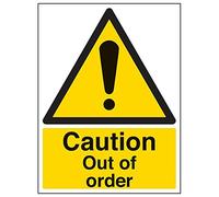 Vsafety 65011bc-r "Caution Out of Order" Sign, portrait, 300 mm x 400 mm (lot de 3)