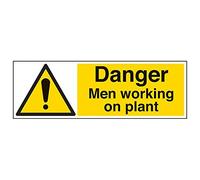 VSafety 65028BP-R'Danger Men Working On Plant Lot de 3 panneaux paysagers, 600 mm x 200 mm