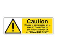Vsafety 65041bp-s "mauvaise Utilisation d'air comprimé dangereux/CAN..." Sign, 600 mm x 200 mm (lot de 3)