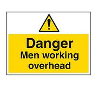 VSafety 67004BF-S'Danger Men Working Overhead Pancarte Paysage 400 mm x 300 mm (lot de 3)