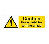 Vsafety 67098 Axe-s "Caution Heavy Véhicules tournant Ahead" Sign, 300 mm x 100 mm (lot de 3)