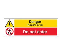 VSafety 67124BP-R'Danger Hazard Area/Do Not Enter' Lot de 3 panneaux 600 mm x 200 mm