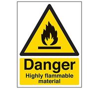 VSafety 69012AN-R'Danger High-Flammable Material', 150 mm x 200 mm (lot de 3)