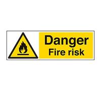 Vsafety 69021bp-s "Danger Fire risques" Sign, paysage, 600 mm x 200 mm (lot de 3)