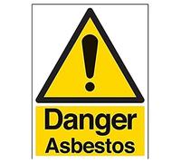 vsafety 6b001bc-r "Danger Amiante Panneau d'avertissement, en plastique rigide, Portrait, 300 mm x 400 mm, noir/jaune