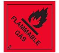 vsafety 6d002af-s "gaz inflammable Avertissement danger diamants signe, autocollant en vinyle, Carré, 100 mm x 100 mm, noir/rouge