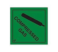 vsafety 6d009af-s "gaz comprimé d'avertissement danger diamants signe, autocollant en vinyle, Carré, 100 mm x 100 mm, noir/vert