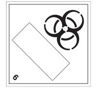 vsafety 6d034aw-s "Bio Hazard Substance 6 Un panneau d'avertissement Risque numérotation" diamants, autocollant en vinyle, Carré, 250 mm x 250 mm, noir