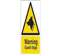 vsafety 6e014bc-r "Attention Guard Chiens Panneau de sécurité, en plastique rigide, Portrait, 300 mm x 400 mm, noir/jaune