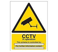 vsafety 6e032an-r "Usage vidéosurveillance/en Fonctionnement pour le panneau d'avertissement de sécurité, en plastique rigide, Portrait, 150 mm x 200 mm, noir/jaune