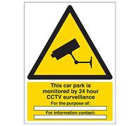 VSafety 6E037BC-R'This Car Park Under 24 Hour Surveillance' Panneau 300 mm x 400 mm (lot de 3)