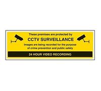 vsafety 6e042bj-s "Caméra de surveillance/Images sont enregistrées Panneau d'avertissement de sécurité, vinyle autocollant, paysage, 450 mm, 150 x 150 mm Noir/Jaune