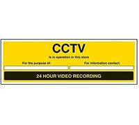vsafety 6e045bj-r "Caméra de vidéosurveillance en Fonctionnement dans cette Zone/24 heures d'enregistrement vidéo" Panneau d'avertissement de sécurité, en plastique rigide, paysage, 450 mm