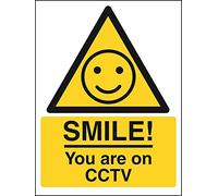VSafety 6E060AU-R Smile You are on CCTV Panneau en plastique rigide 200 mm x 300 mm