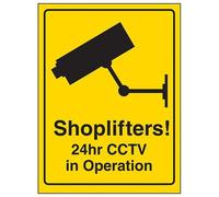 VSafety 6E069AG-SY Panneau de vidéosurveillance 24 h en vinyle auto-adhésif 100 mm x 150 mm, 6E069AU-SY