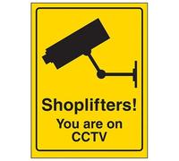 VSafety 6E071AG-SY Panneau auto-adhésif en vinyle Motif Shoplifters You are on CCTV 100 mm x 150 mm, 6E071AN-RY