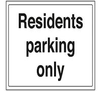 vsafety 74011ba-r General Panneau, résidents Parking uniquement, en plastique rigide, paysage, 300 mm x 200 mm, noir